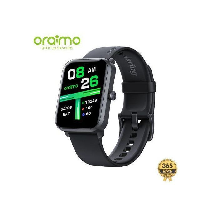 Oraimo Watch 3 Pro BT Call 1.83'' Touch Screen 120+ Sport Modes IP68 Waterproof Smart Watch - black