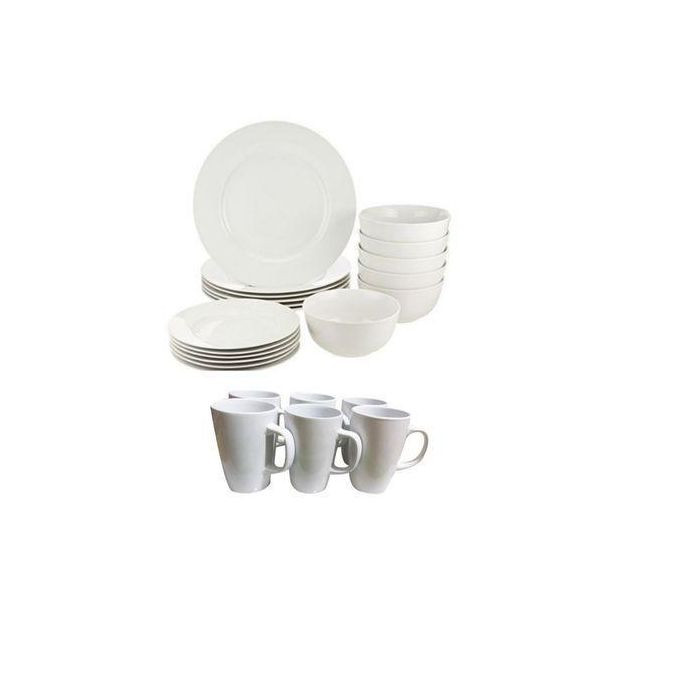 24pcs Ceramic Dinner Set - White