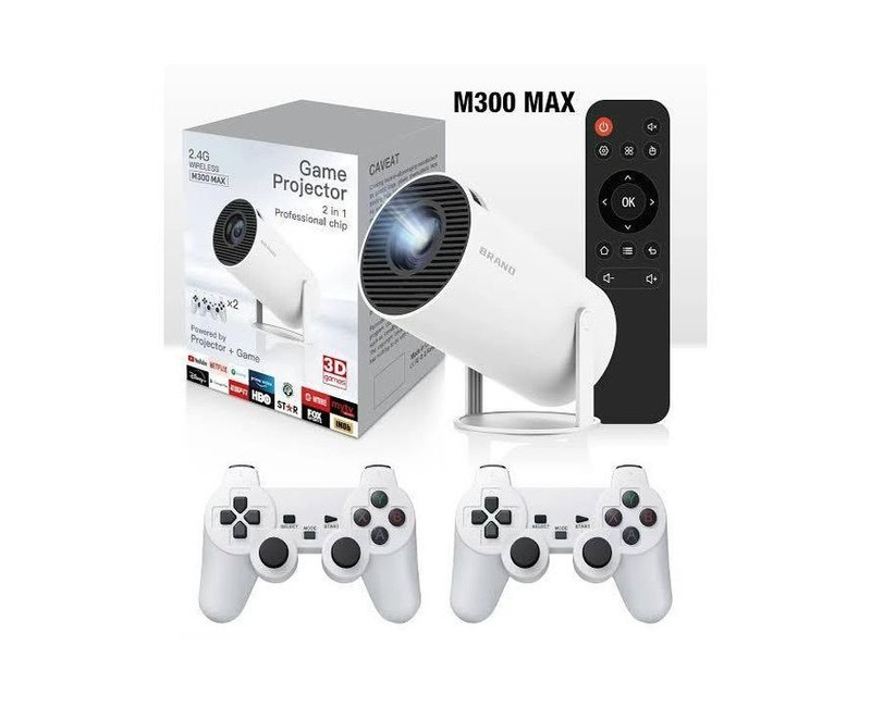 Game Projector 2 In 1 Professional Chip Portable Projector Wireless Controller Gamepad - White