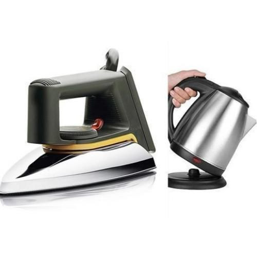 Bundle Of Flat Iron With 2litres Kettle-Silver, Black