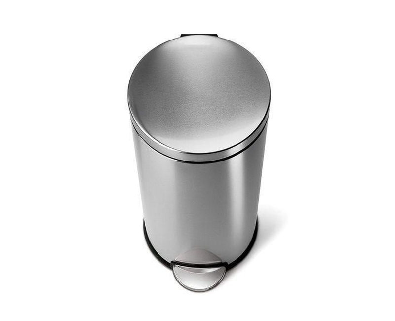 12 Liter Stainless Steel Foot Padel Dustbin - Grey