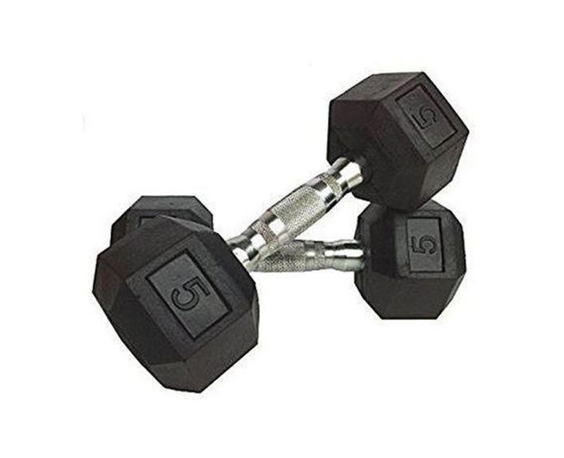 Pair Of 5Kg Gym Weight Dumbbells / Dumbells - Black