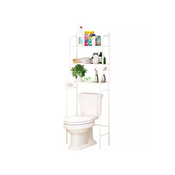 3 Tier Over The Toilet Towel Bathroom Rack Storage-White
