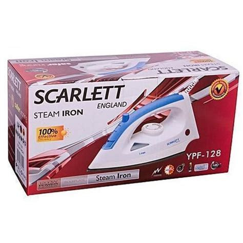 Scarlett Non Stick Flat Dry Iron Steam - White, Blue