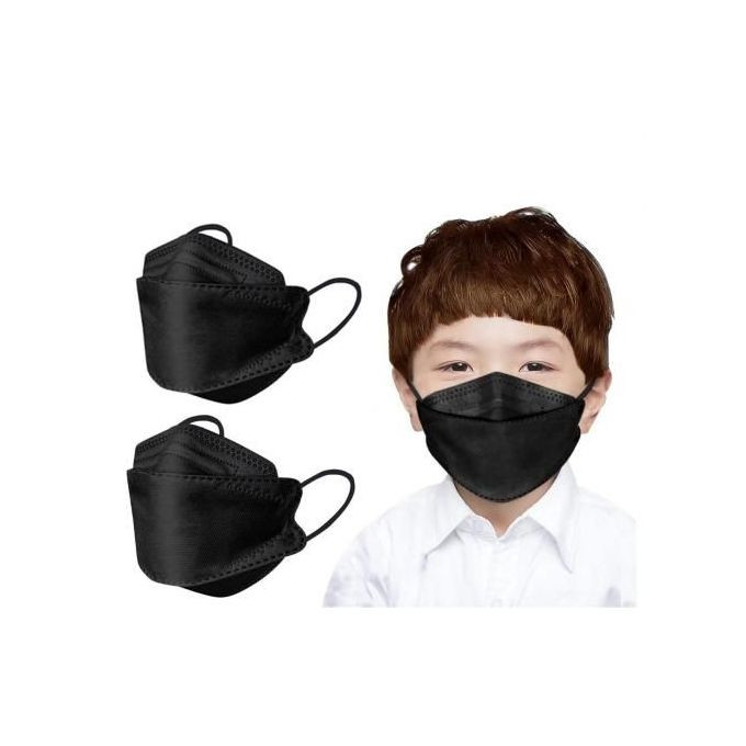 KF94 10pcs Kids Disposable Face Mask for Ages 7-13 Children - Black