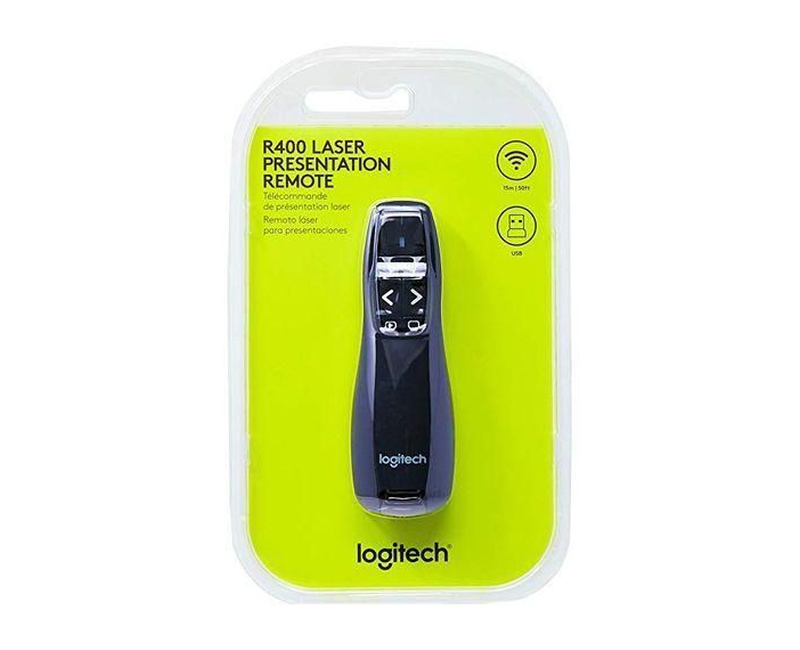 Logitech Wireless Presenter R400 Presentation Wireless Presenter with Laser Pointer - Black