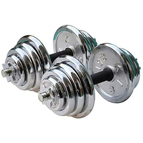 York 30kg Chrome Anti Rust Dumbbells Set -Silver