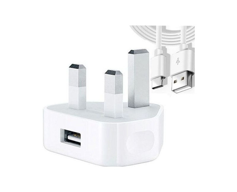 Fast Charger And USB Type C - White