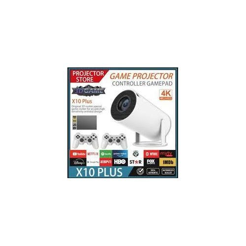 Smart Wireless Projector With Android TV 12.0,5G WiFi Bluetooth Projector 4k Supported,Mini Portable Outdoor Movie Projector Compatible IOS,Android With Controllers - White