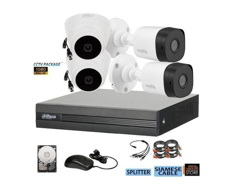 4 Channel / 4ch 1080P CCTV Camera Surveillance Kits -Black