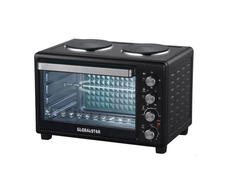Global Star / GlobalStar Electric Oven With Rotisserie/Two Hot Plates 30 Litre / 30L - GS+OV302 BLACK