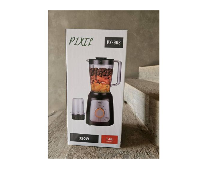 Pixel 1.6L 300w Unbreakable Blender 3Speed With Grinder- Grey