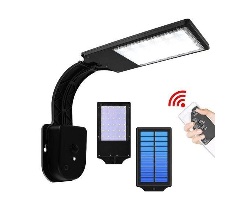 LED Solar Motion Lights Street Flood Sensor Outdoor Garden Light Lamp- Black.