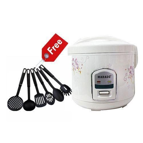 Marado Bundle Of Rice Cooker 2Ltr & Free Set Of Ladles - White