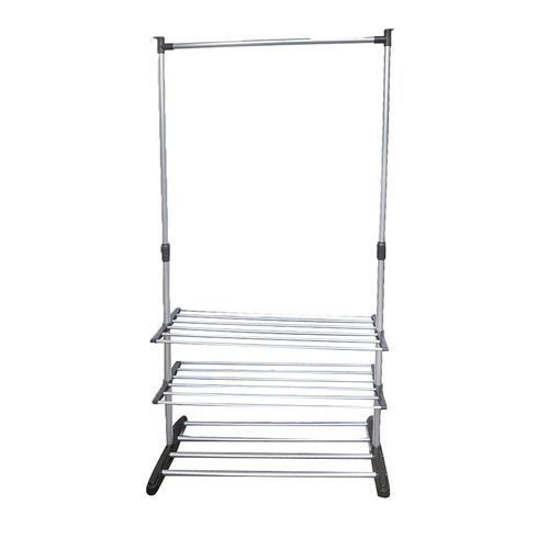 Shoe & Clothes Rack - Silver, Black