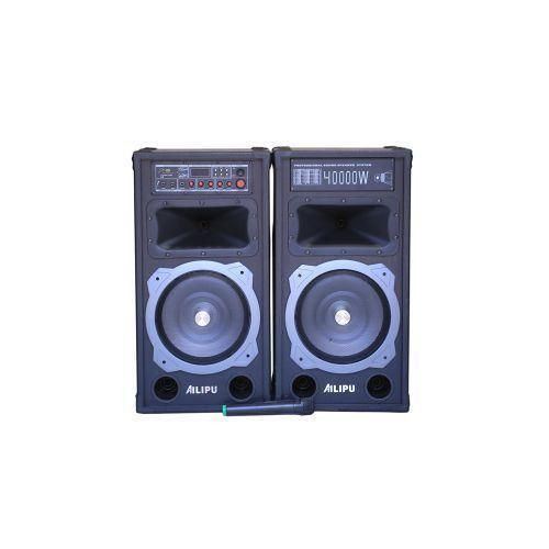 AILIPU Dual 10" Amplified Public Address Speaker- Black