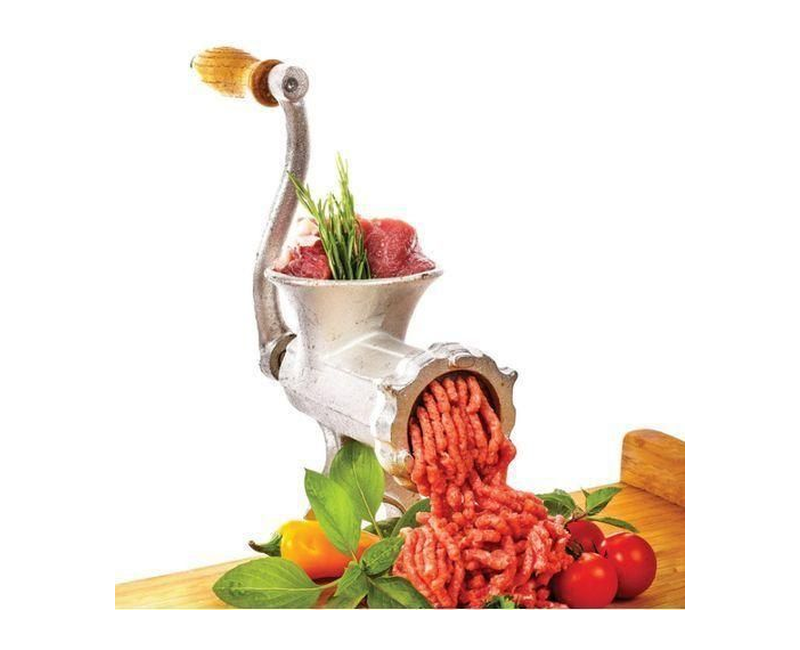 Hand Operated Meat Mincer Grinder - Silver