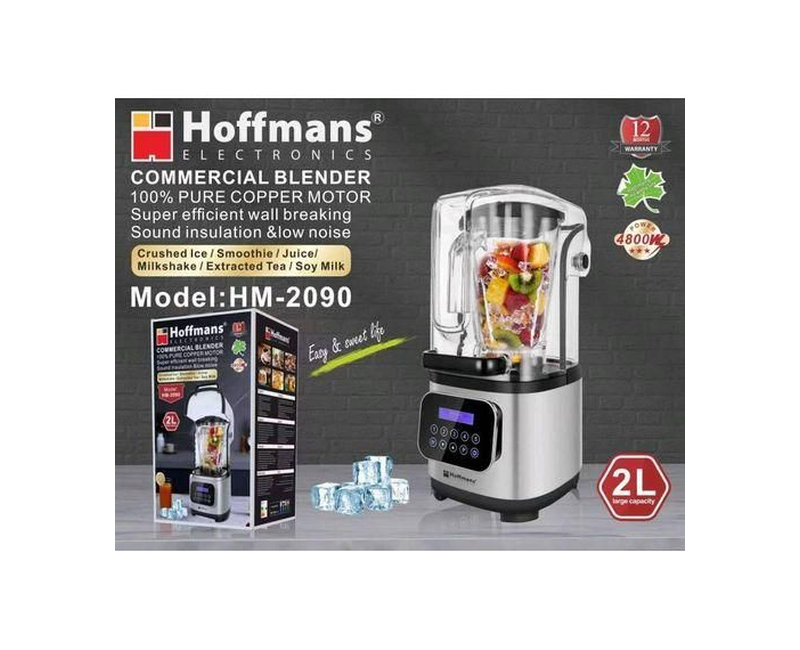 Hoffmans Electric Heavy Duty Commercial Blender With Cover Mixer Juicer High Power Food Processor Ice Smoothie Bar Fruit Electric Blender - Colour May V*ry