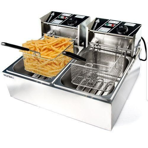 Genuine Double Commercial Deep Fryer, 12Litres - Silver