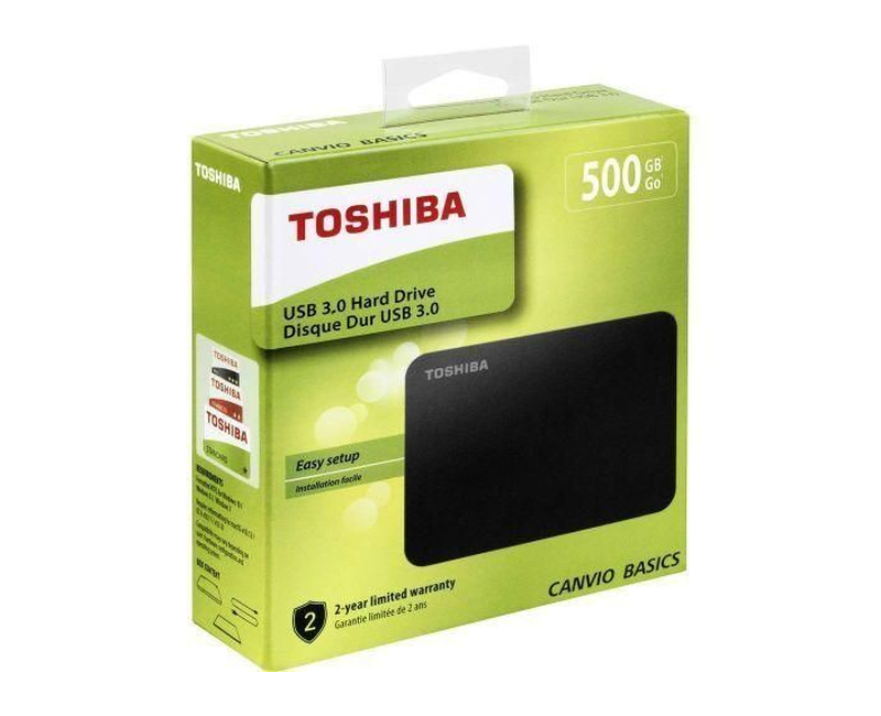 Toshiba 500GB External Hard Disk Drive 3.0 - Black