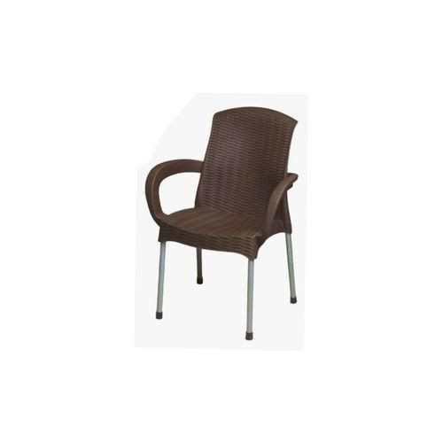 outdoor Plastic Comfortable Chair with arm rest - Brown