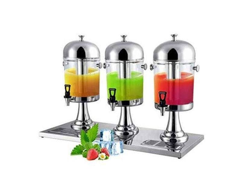24 Litre / 24L, Tank Water Jug, Triple Juice Dispenser Can- Silver