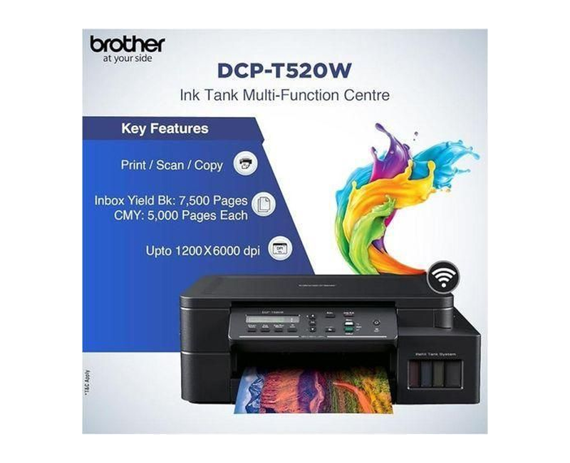 Brother Wireless All In One Ink jet Tank Printer, DCP-T520W / 520w , Mobile & Cloud Print And Scan Printer