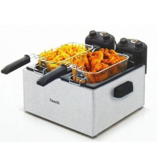 Saachi 6.0 Litres/ 6L Double Stainless Steel Electric Deep Fryer - Silver