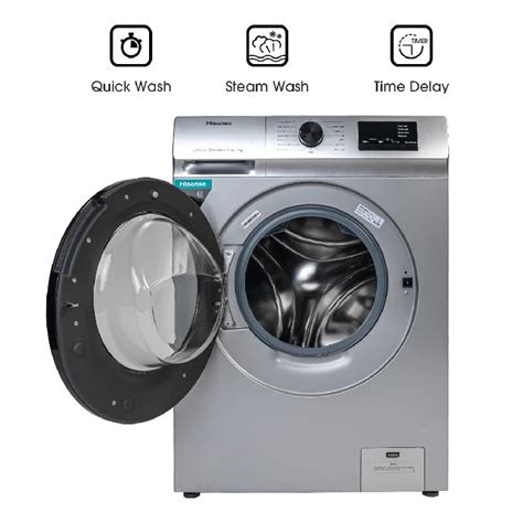 Hisense 7Kg Automatic Front Loading Washing Machine - Silver, Grey