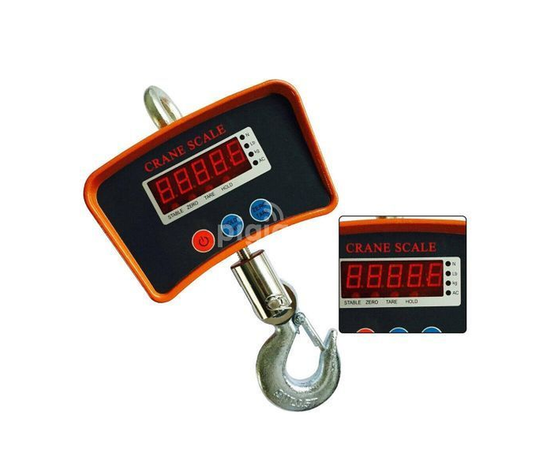 500KG Rechargeable Hanging Crane Weighing Scale - Black