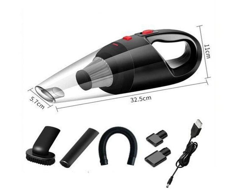 Portable Auto Home, Car Handheld Vacuum Cleaner Dust Busters , Hand Vacuum Cordless Rechargeable Low Noise Wet And Dry Use -Black.