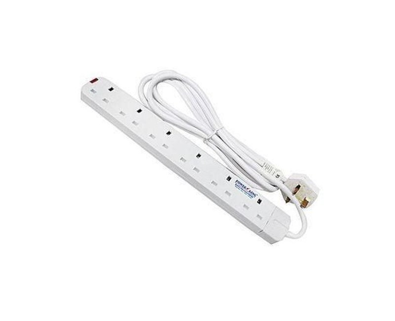 Power King 6ways Heavy Load Extension Cable-White