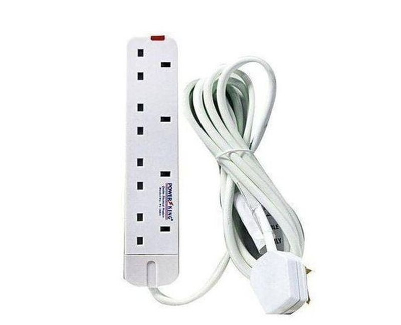 Power King Original PK-1004 4-Way Original Extention, 3,Mtr Cable - White