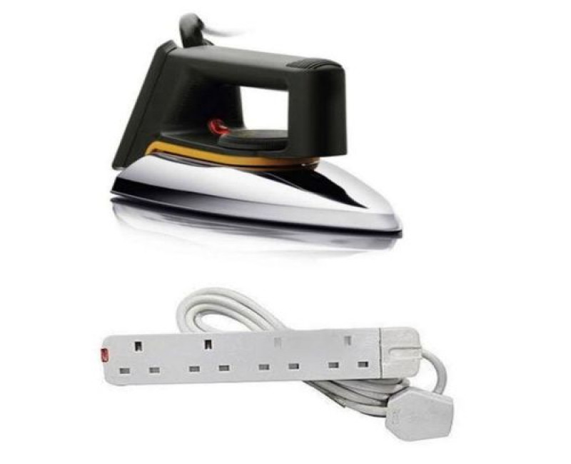 2 Pack Of Original Flat Iron & Free 4 Way Extension Cable - White, Silver.