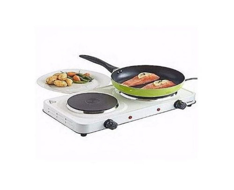 Hot Plate Solid Double Electric Cooker/Burner- White, Black