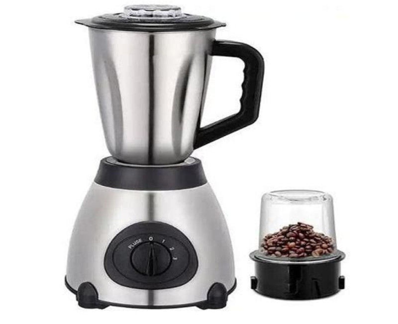 Stainless Steel Jar Glass Grind Electric Blender - silver