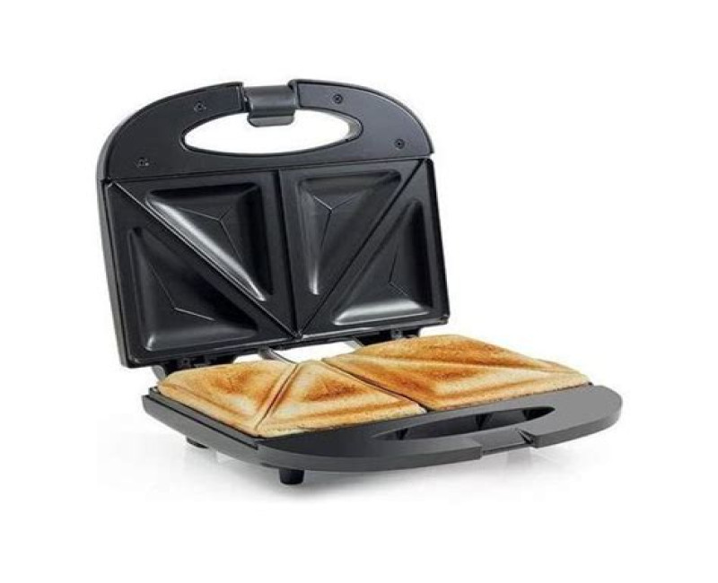 Electric 2 Slice Sandwich Maker, Waffle Plate - Black