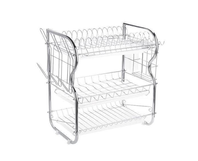 3 Layer Dish Drainer- Silver