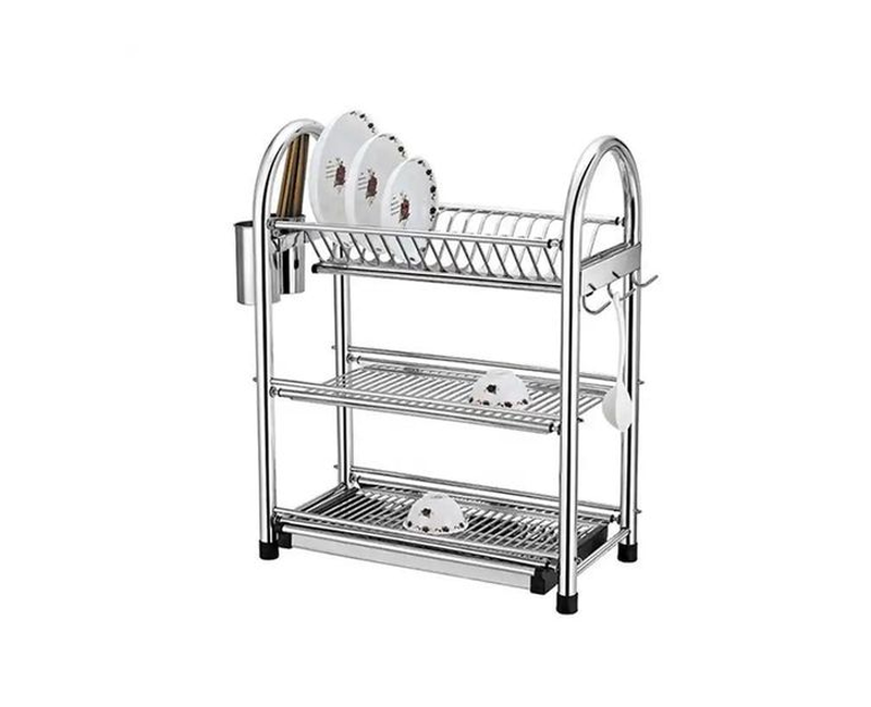 3 Layer Dish Rack - Silver