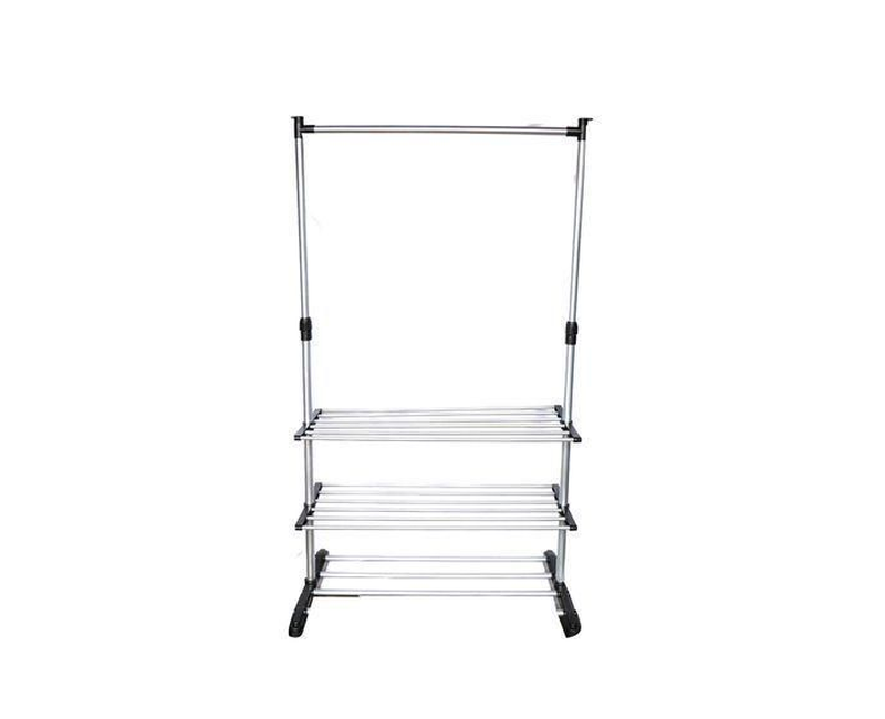 Cloth & Shoe Rack - Black,White