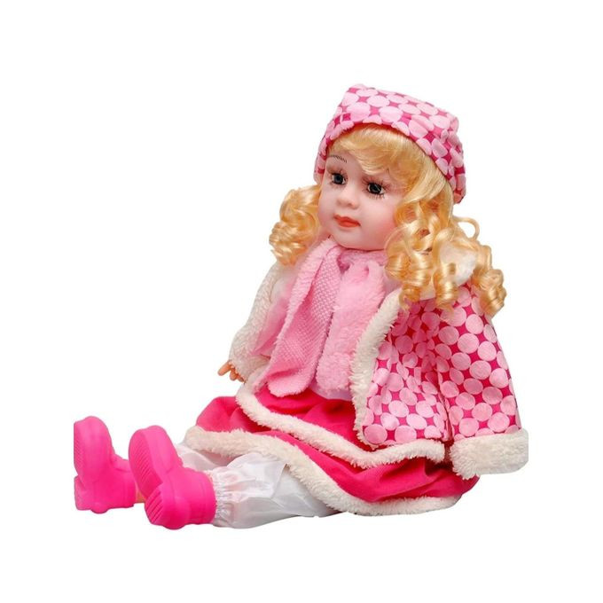 Toy Dolls Baby Dolls For Girls Cute Pink Huggable Singing Song And Poem Girl Doll Soft Toy For Baby Girl/Kids Stuffed Soft Doll With Multiple Clothes Designs - Multicolor