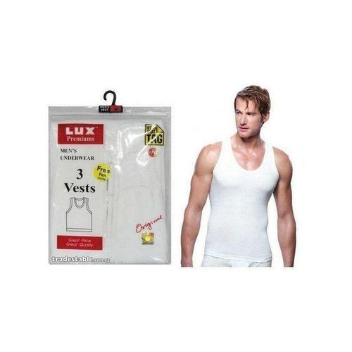 3 Pack Men's Vest Pure Cotton - White  /L,M,XL,2XL