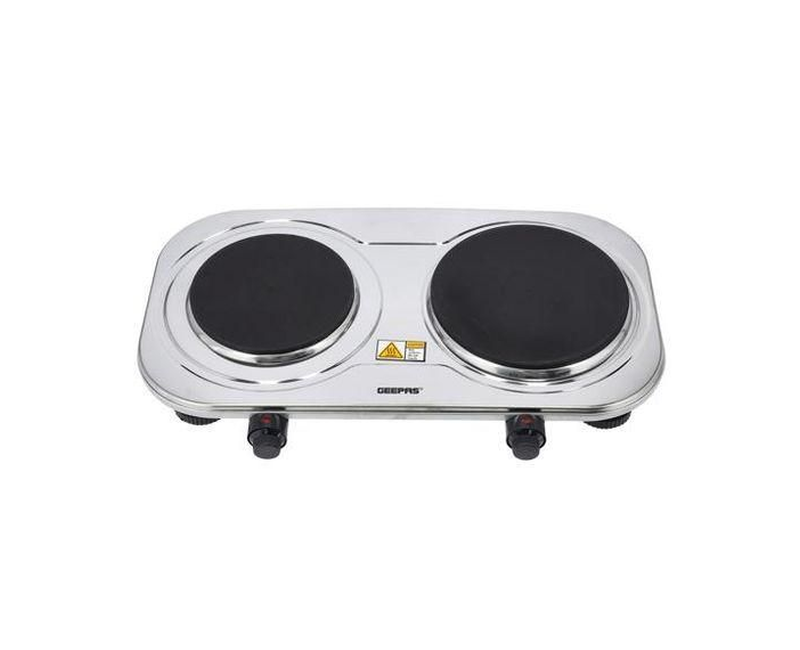 Geepas Stainless Steel Double Hot Plate 2500W - Silver