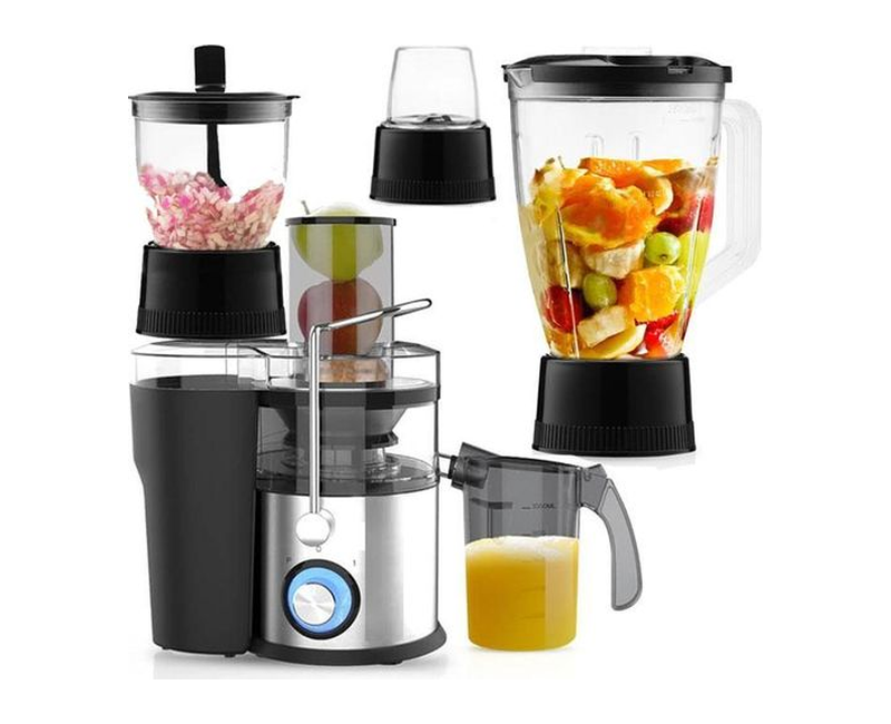 Geepas 4 In 1 Juicer Blender, 800W Powerful Motor,Stainless Steel Lock, Two Speed With Pulse Function, Jar-1L Juice Jug, Safety Interlock-Multi