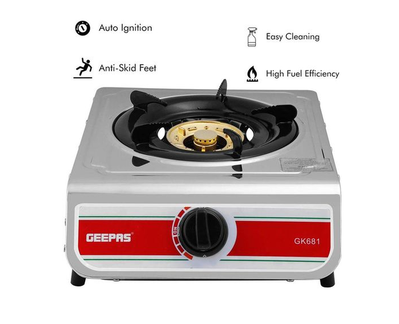 Geepas Auto Ignition Cook-Top High Fuel Efficiency Single Burner Gas Cooker -Multi