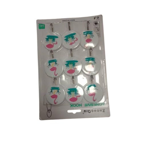 9 Pin Adhesive Strong Hook With Pretty Images - Multicolor