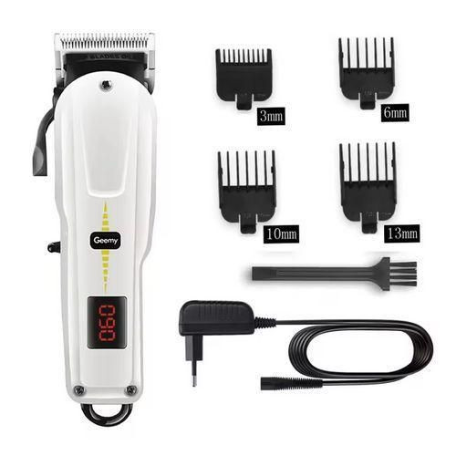 Geemy Professional Hair Clipper Rechargeable Hair Trimmer - Black,White