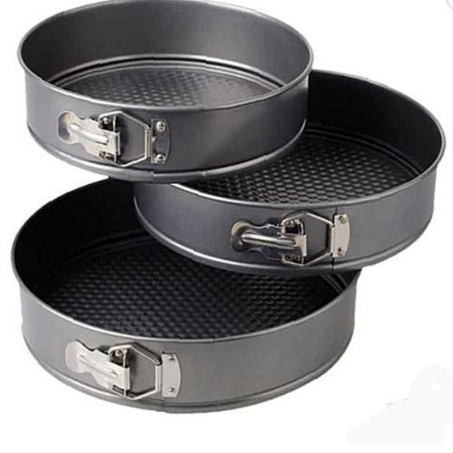 None 3PCs Of Round Cake Mould Black