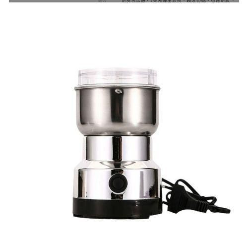 Multifunction Electric Spices Grinder Stainless Steel Portable Household Coffee Grains Cereals Dry Food Grinding Mill Crusher Kitchen Gadget - Silver