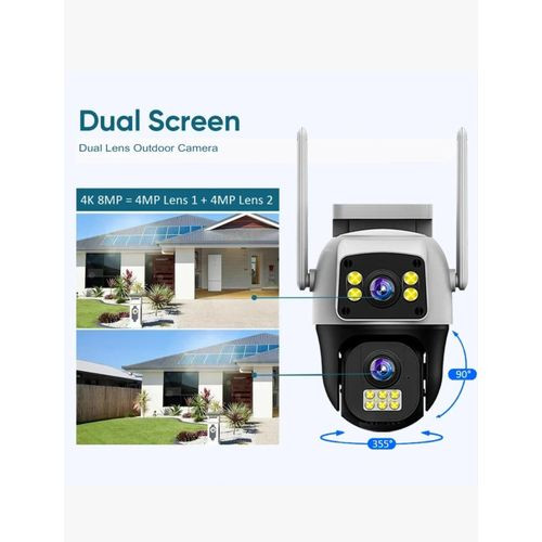 4G Sim Card Camera Dual Screen Wireless WiFi Human Detect Security Cameras - Multicolor